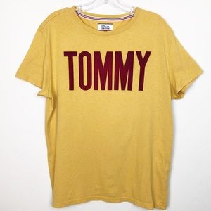 Tommy Hilfiger Spellout Velvet Letters Womens Top